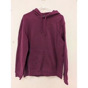 Women Tek Gear Ultrasoft Fleece Hoodie L Pullover Sweatshirt Maroon Red Burgundy